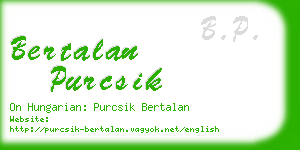 bertalan purcsik business card